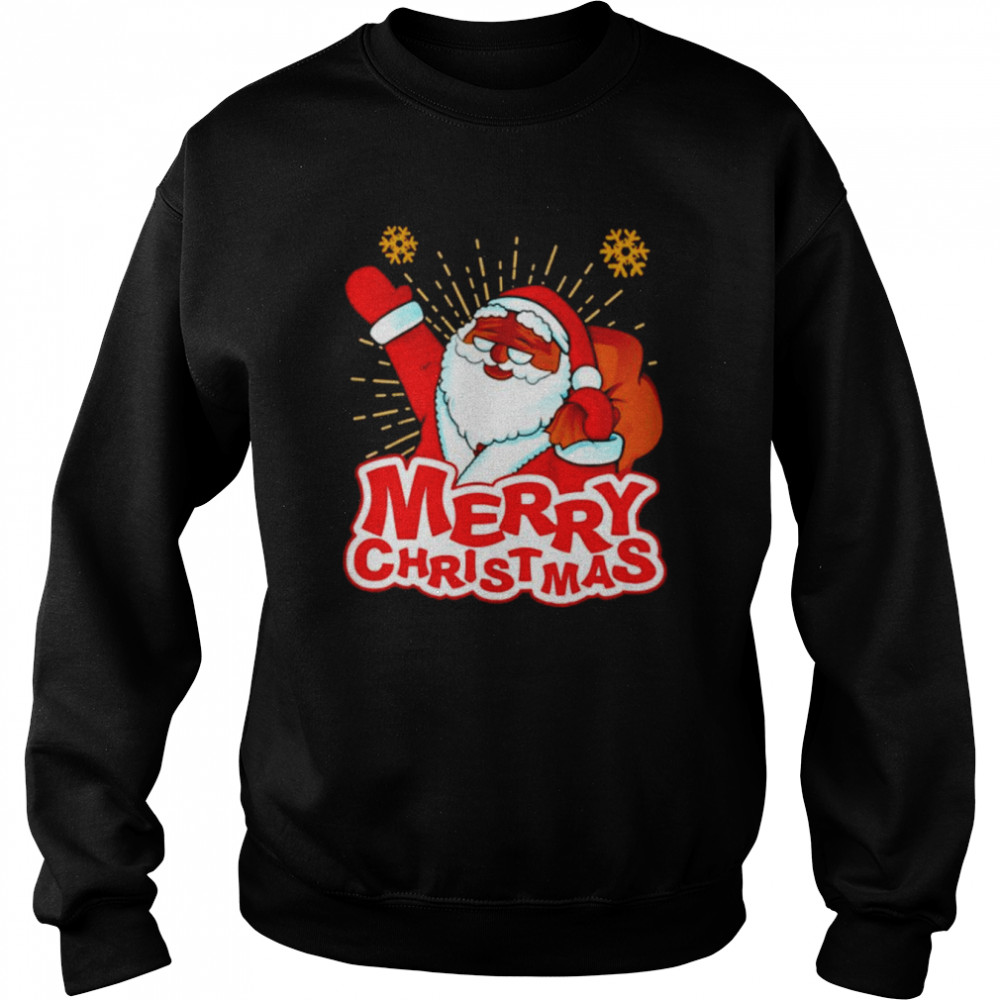 Awesome joyful black Santa Claus Merry Christmas shirt Unisex Sweatshirt