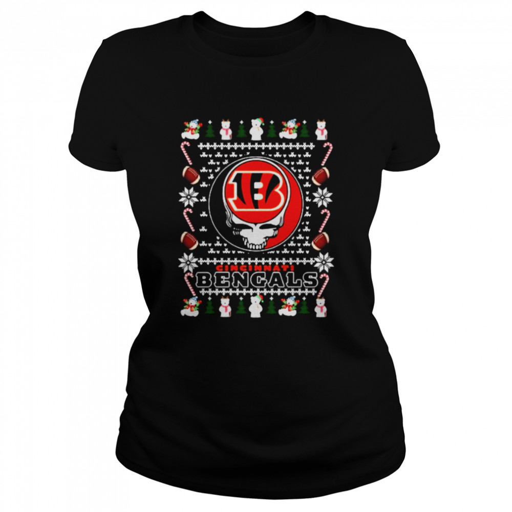 Bear Cincinnati Bengals Ugly Christmas  Classic Women's T-shirt