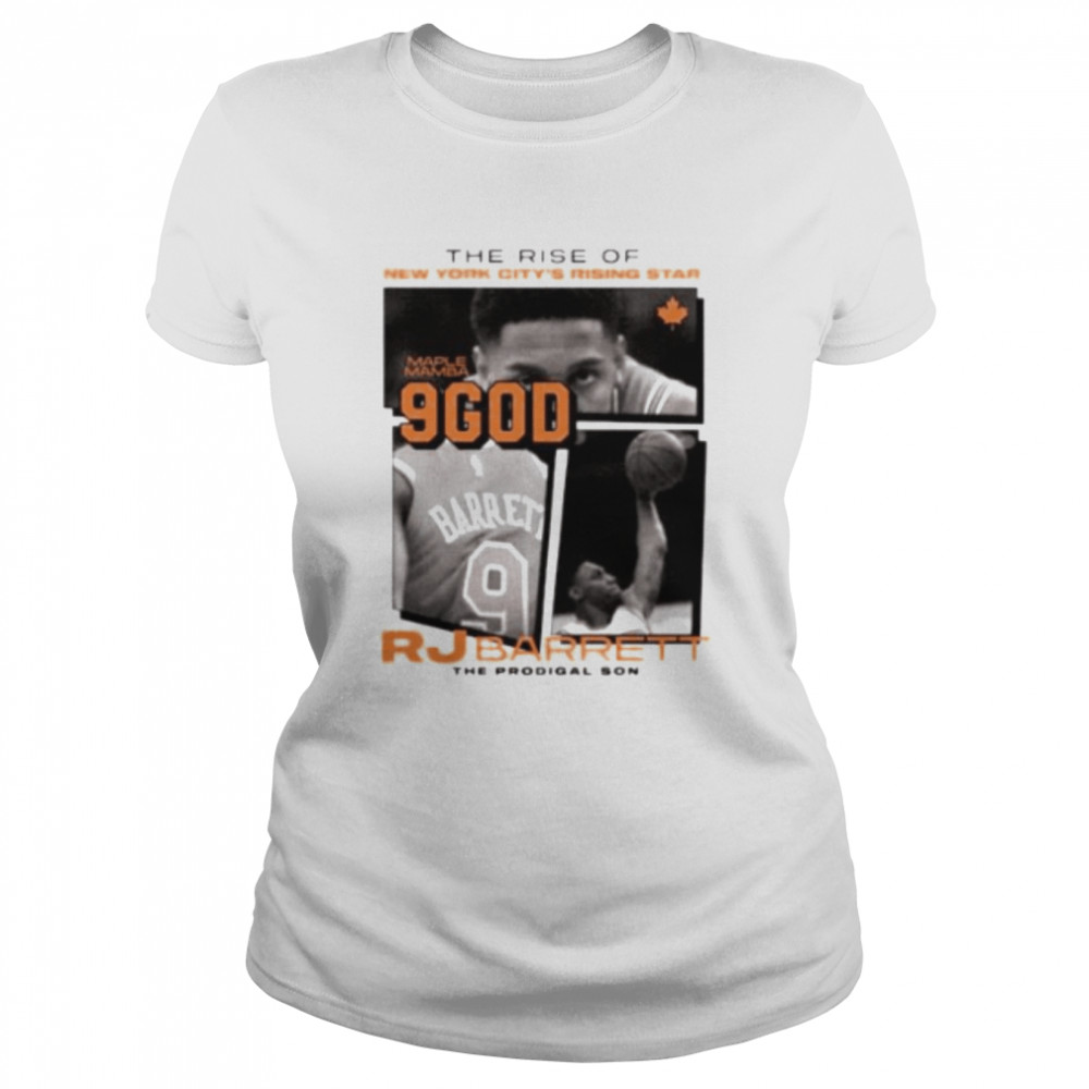 Best the rise of New York city’s rising star 9God RJ Barrett NY Knicks shirt Classic Women's T-shirt