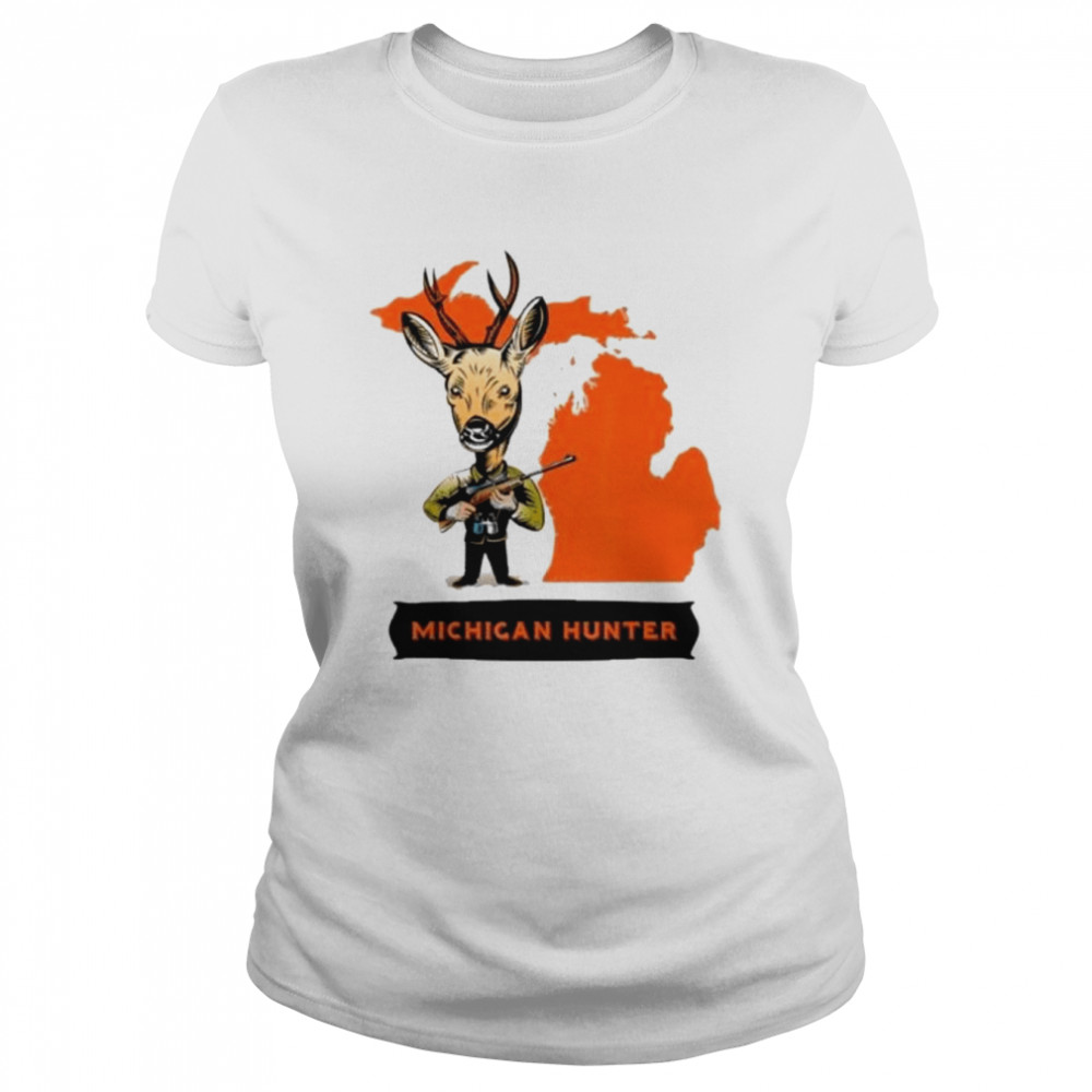 Buck Deer With Shotgun Hunt In Michigan T- Classic Women's T-shirt