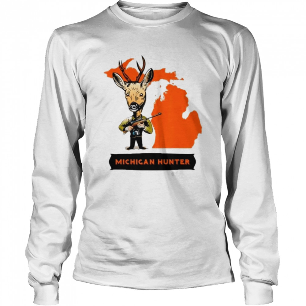 Buck Deer With Shotgun Hunt In Michigan T- Long Sleeved T-shirt