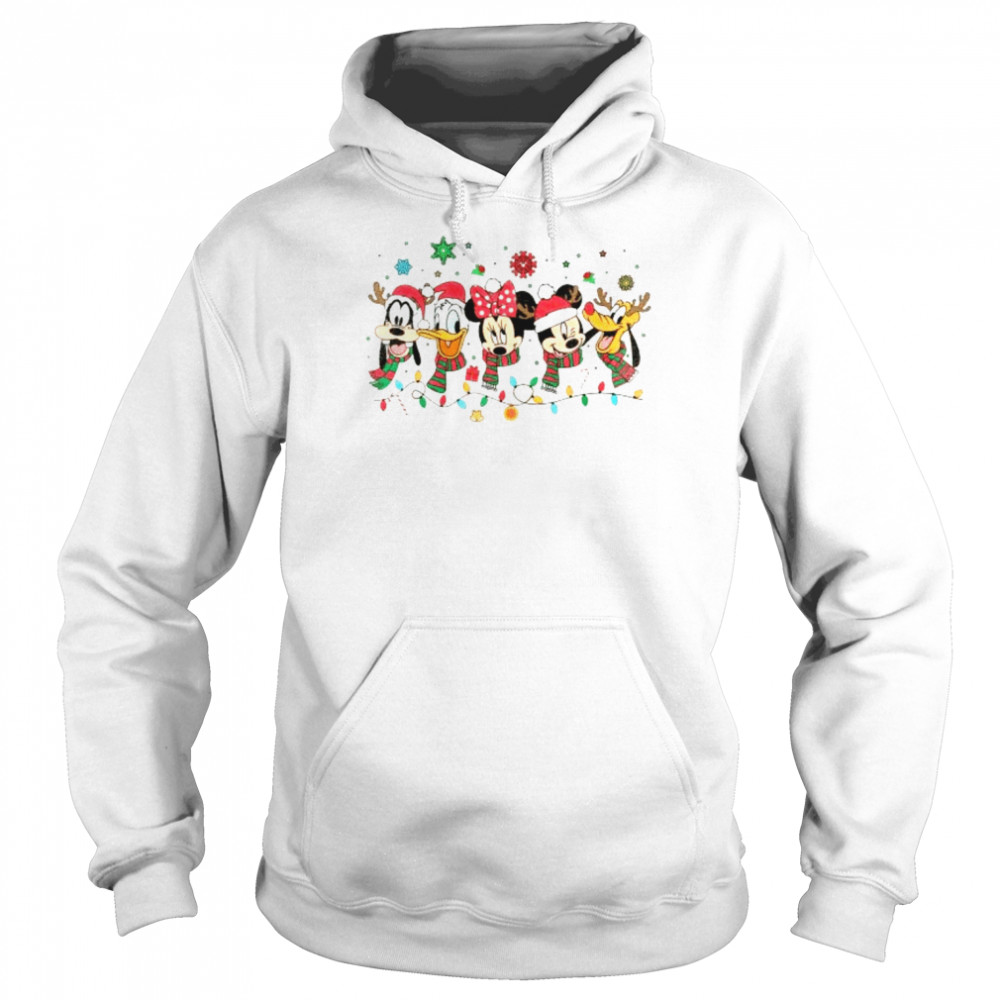 Character Face Mickey And Friends Xmas Lights Christmas 2022 shirt Unisex Hoodie
