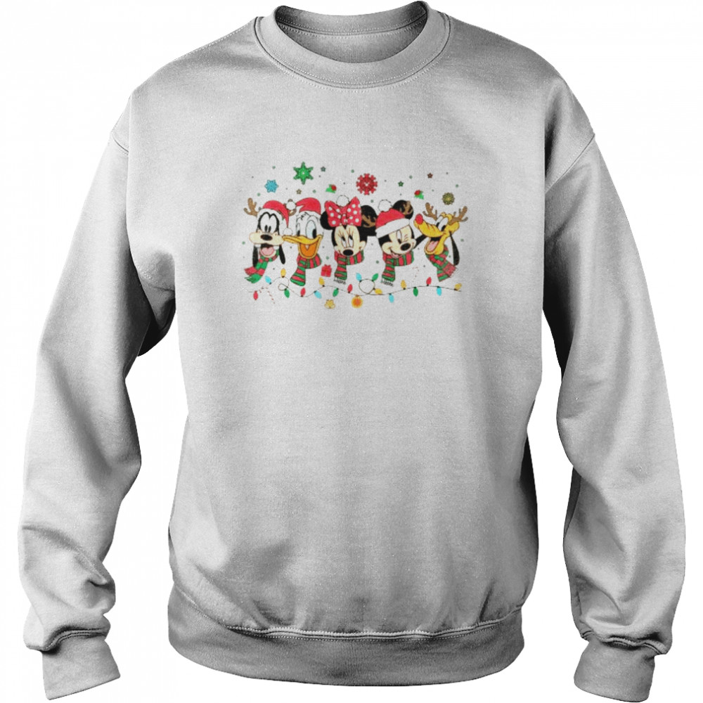 Character Face Mickey And Friends Xmas Lights Christmas 2022 shirt Unisex Sweatshirt