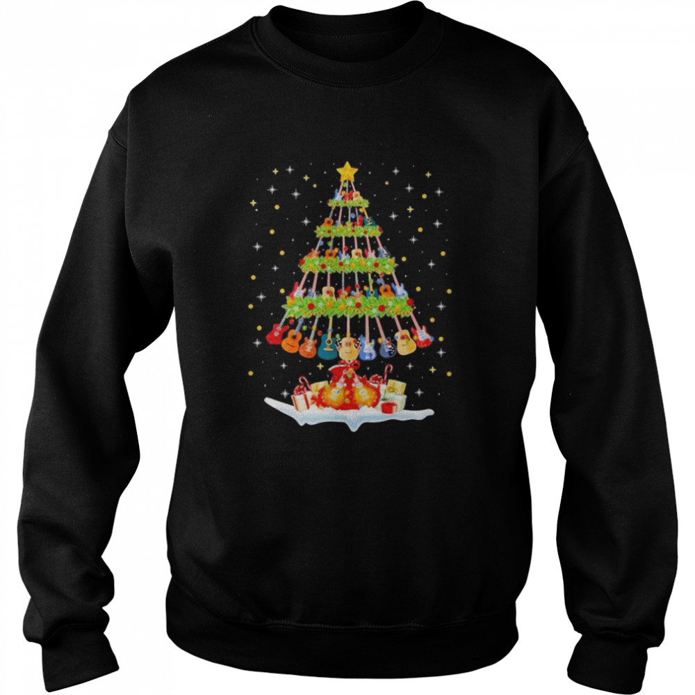 Guitar Music Lover Xmas Lighting Guitar Christmas Tree 2022  Unisex Sweatshirt