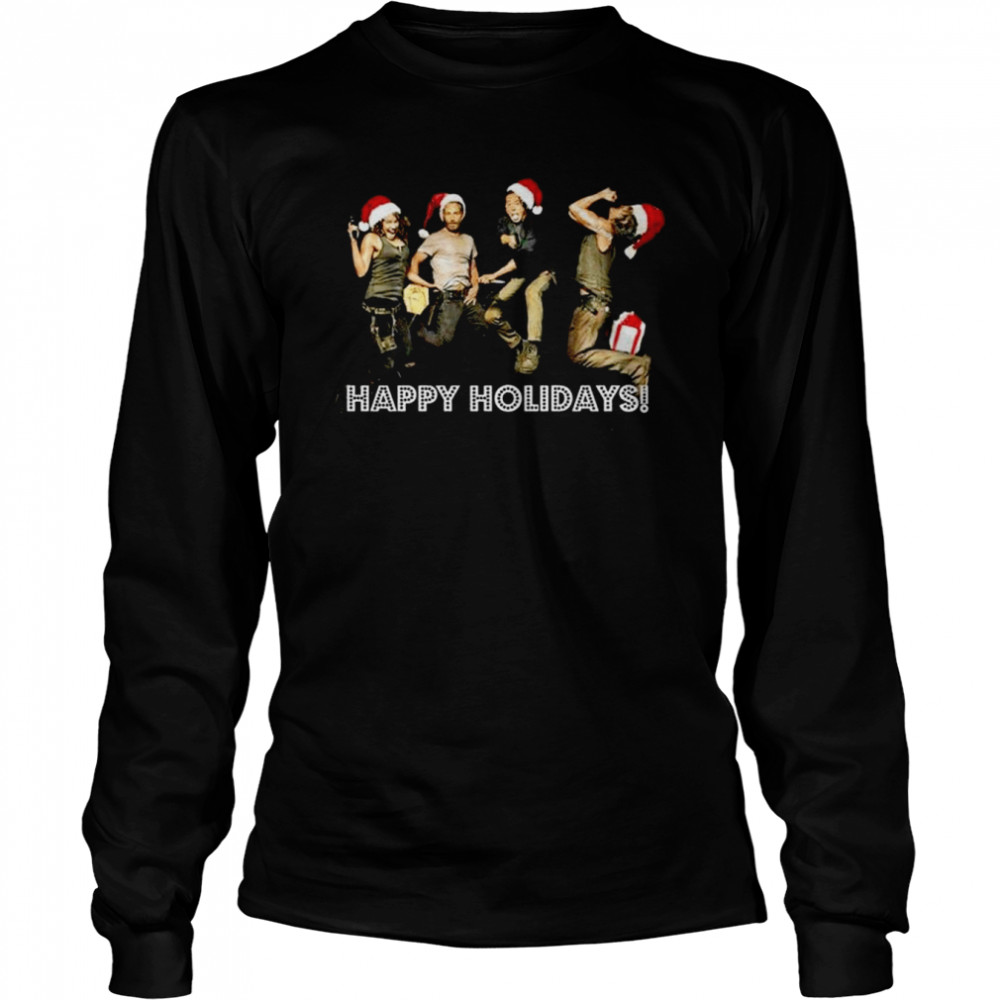 Happy Holidays From The Walking Dead Cast Christmas shirt Long Sleeved T-shirt