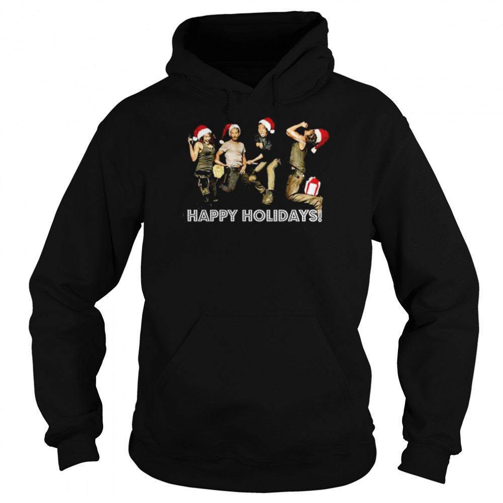 Happy Holidays From The Walking Dead Cast Christmas shirt Unisex Hoodie