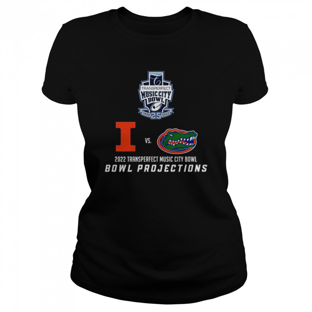 Illinois Strength vs Florida Gators 2022 Transperfect Music City Bowl Bowl Projections shirt Classic Women's T-shirt