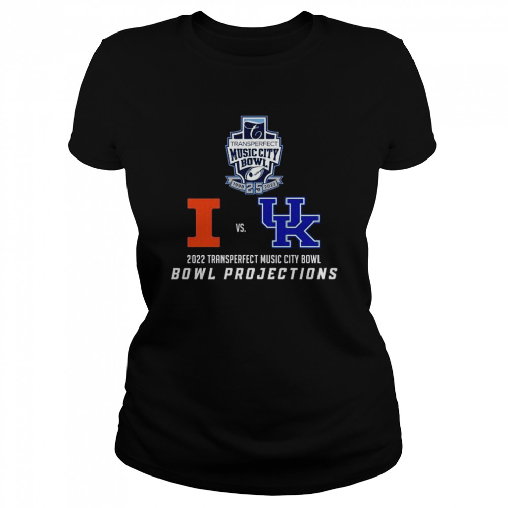 Illinois Strength vs Kentucky Wildcats 2022 Transperfect Music City Bowl Bowl Projections shirt Classic Women's T-shirt