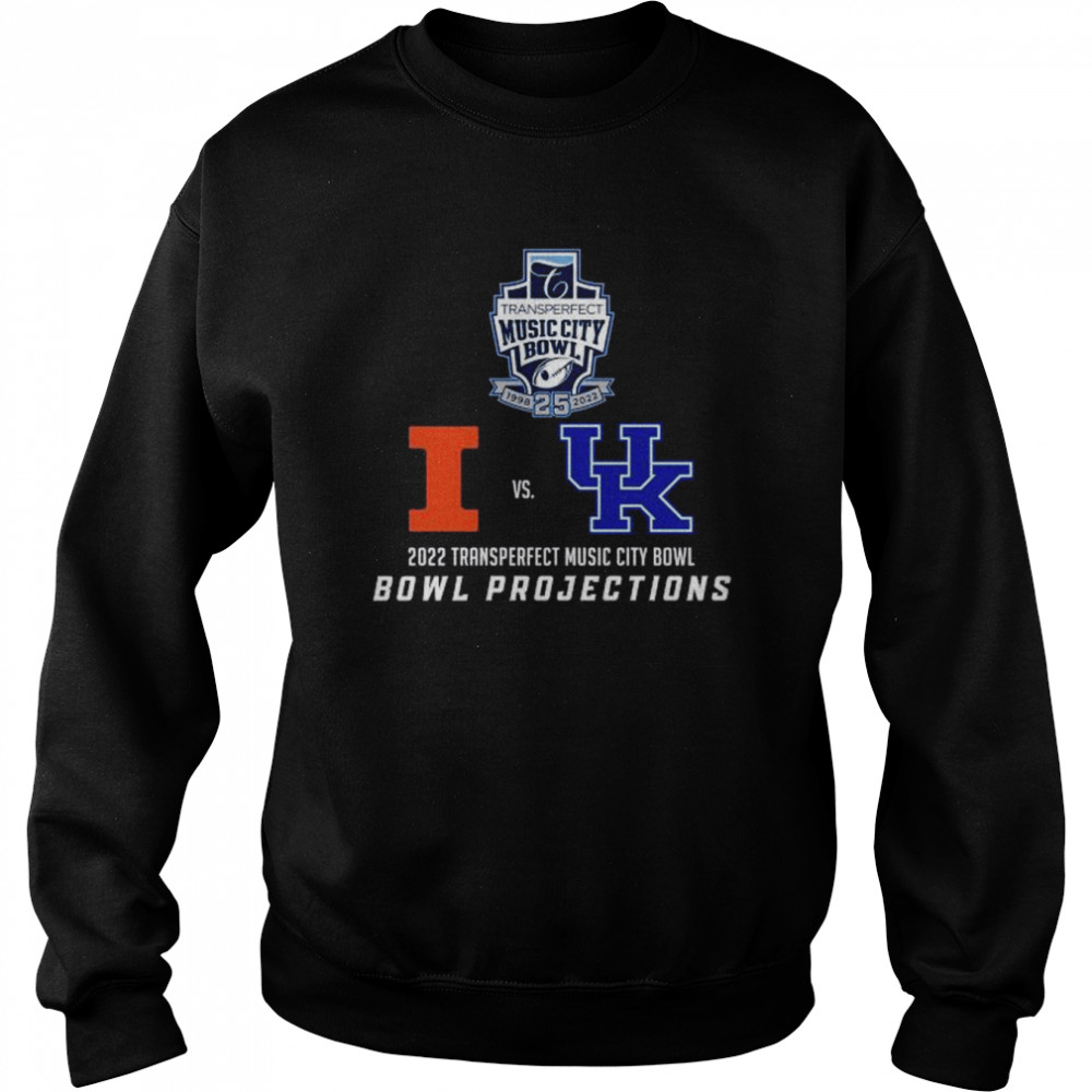 Illinois Strength vs Kentucky Wildcats 2022 Transperfect Music City Bowl Bowl Projections shirt Unisex Sweatshirt