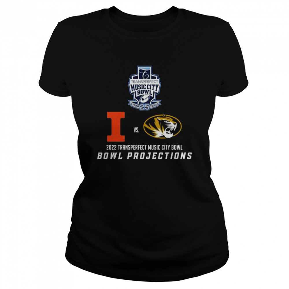 Illinois Strength vs Missouri Tigers 2022 Transperfect Music City Bowl Bowl Projections shirt Classic Women's T-shirt
