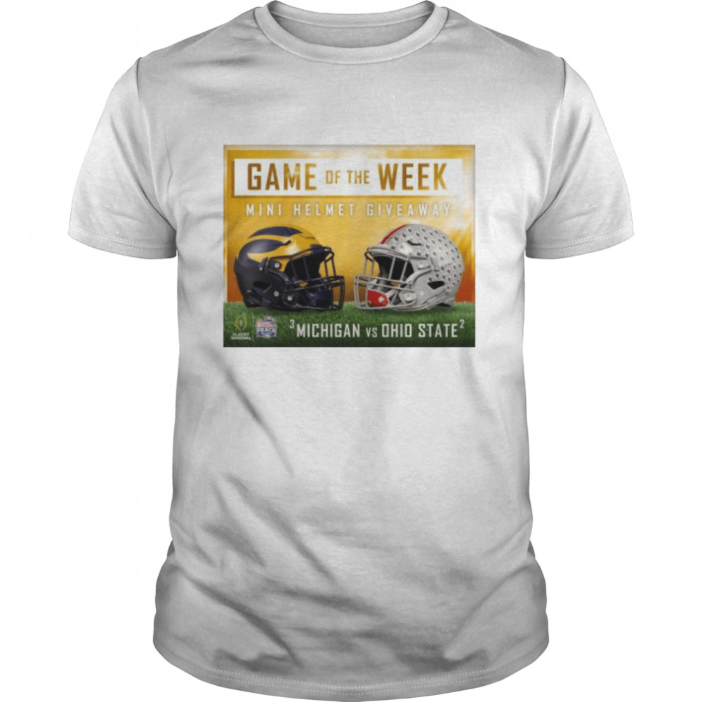 Michigan vs Ohio state Football 2022 Game Mini Helmet give away shirt