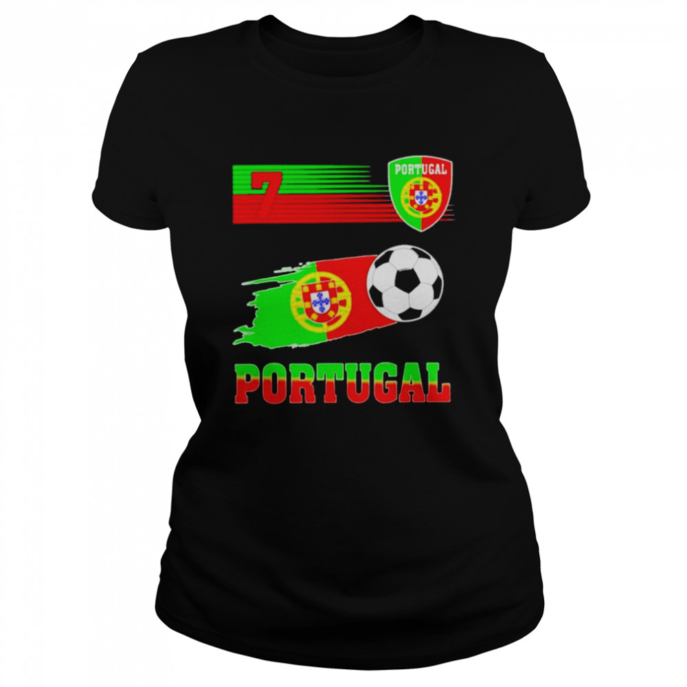 Portugal soccer flag jersey portuguese retro 7 2022 s T-shirt Classic Women's T-shirt