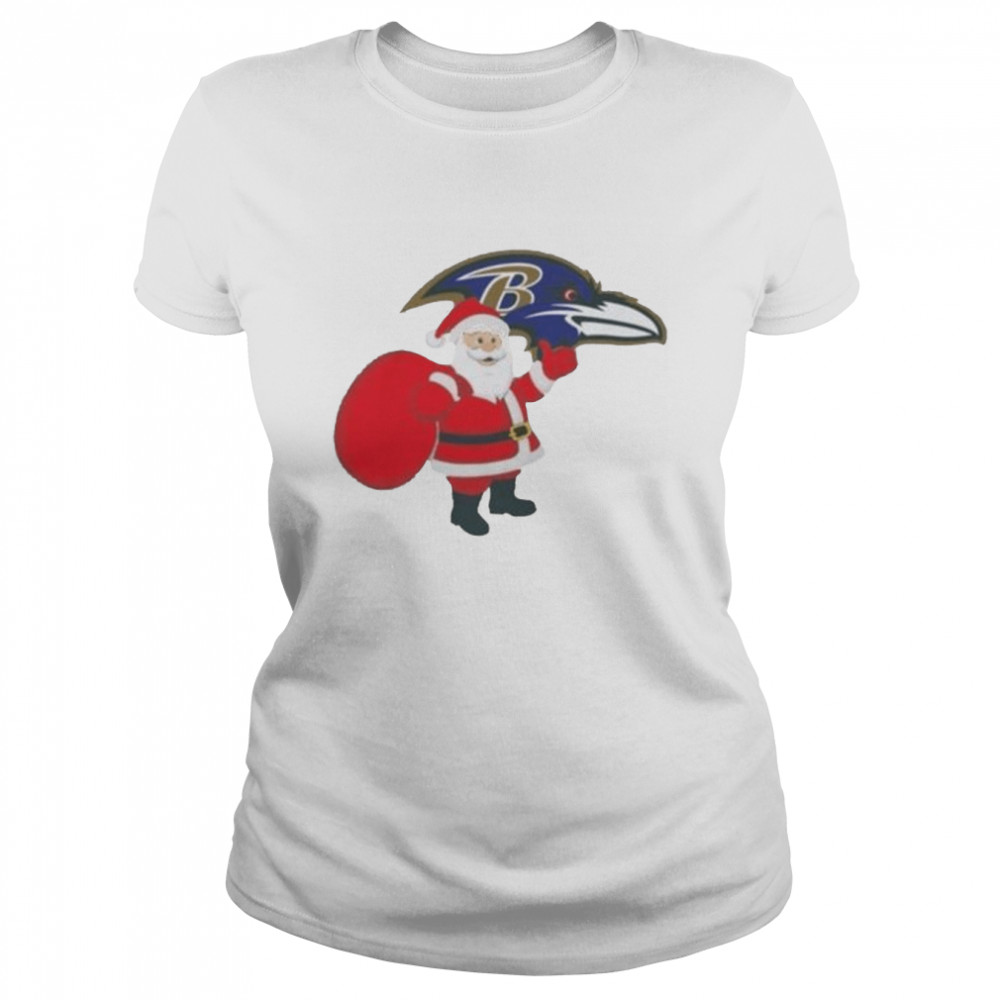 Santa Claus Baltimore Ravens NFL Christmas 2022 shirt Classic Women's T-shirt