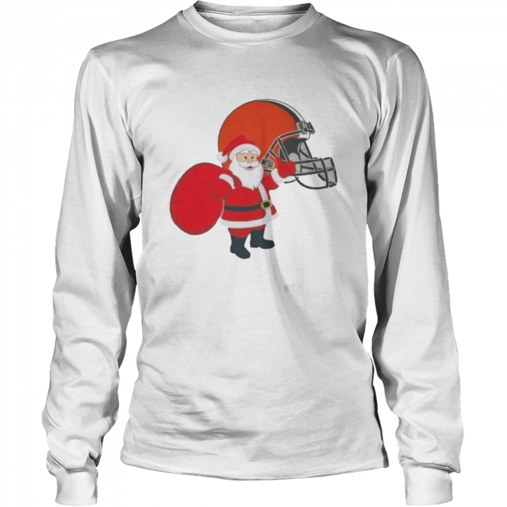 Santa Claus Cleveland Browns NFL Christmas 2022 shirt Long Sleeved T-shirt