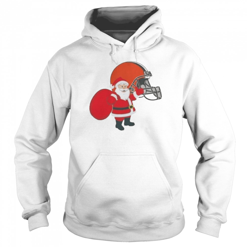 Santa Claus Cleveland Browns NFL Christmas 2022 shirt Unisex Hoodie