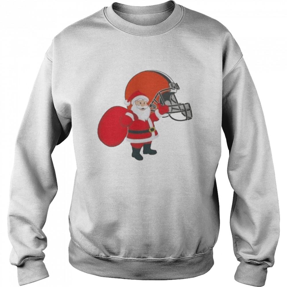 Santa Claus Cleveland Browns NFL Christmas 2022 shirt Unisex Sweatshirt