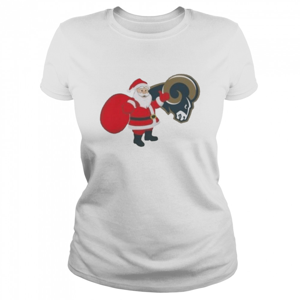 Santa Claus Los Angeles Rams NFL Christmas 2022 shirt Classic Women's T-shirt