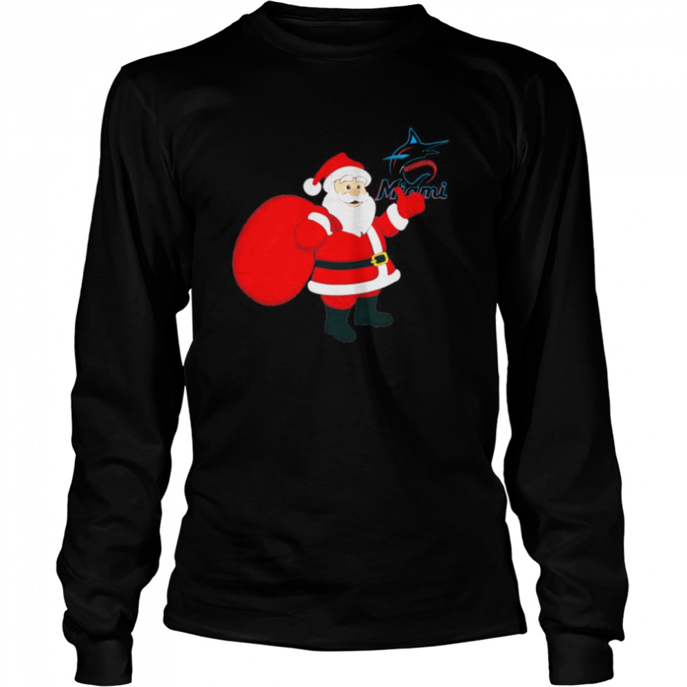 Santa Claus Miami Marlins MLB Christmas 2022 shirt Long Sleeved T-shirt