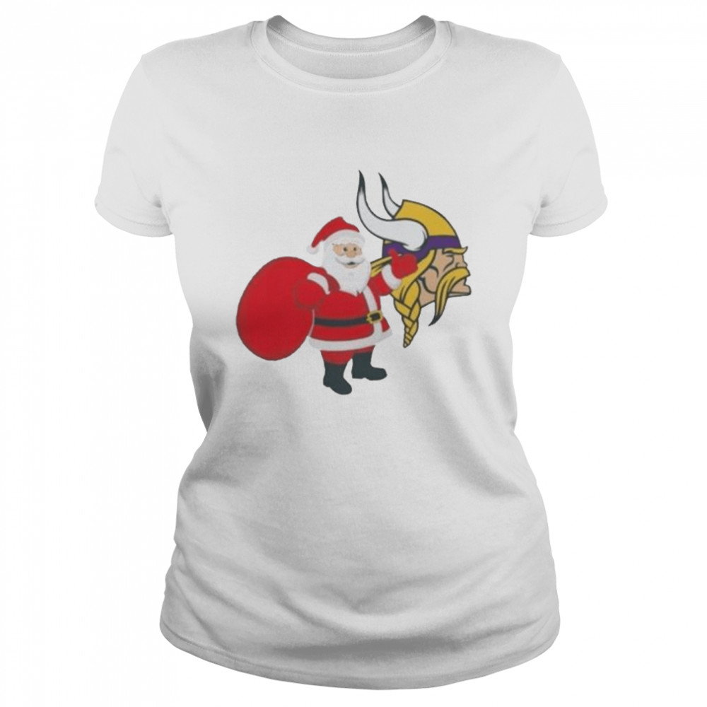 Santa Claus Minnesota Vikings NFL Christmas 2022 shirt Classic Women's T-shirt