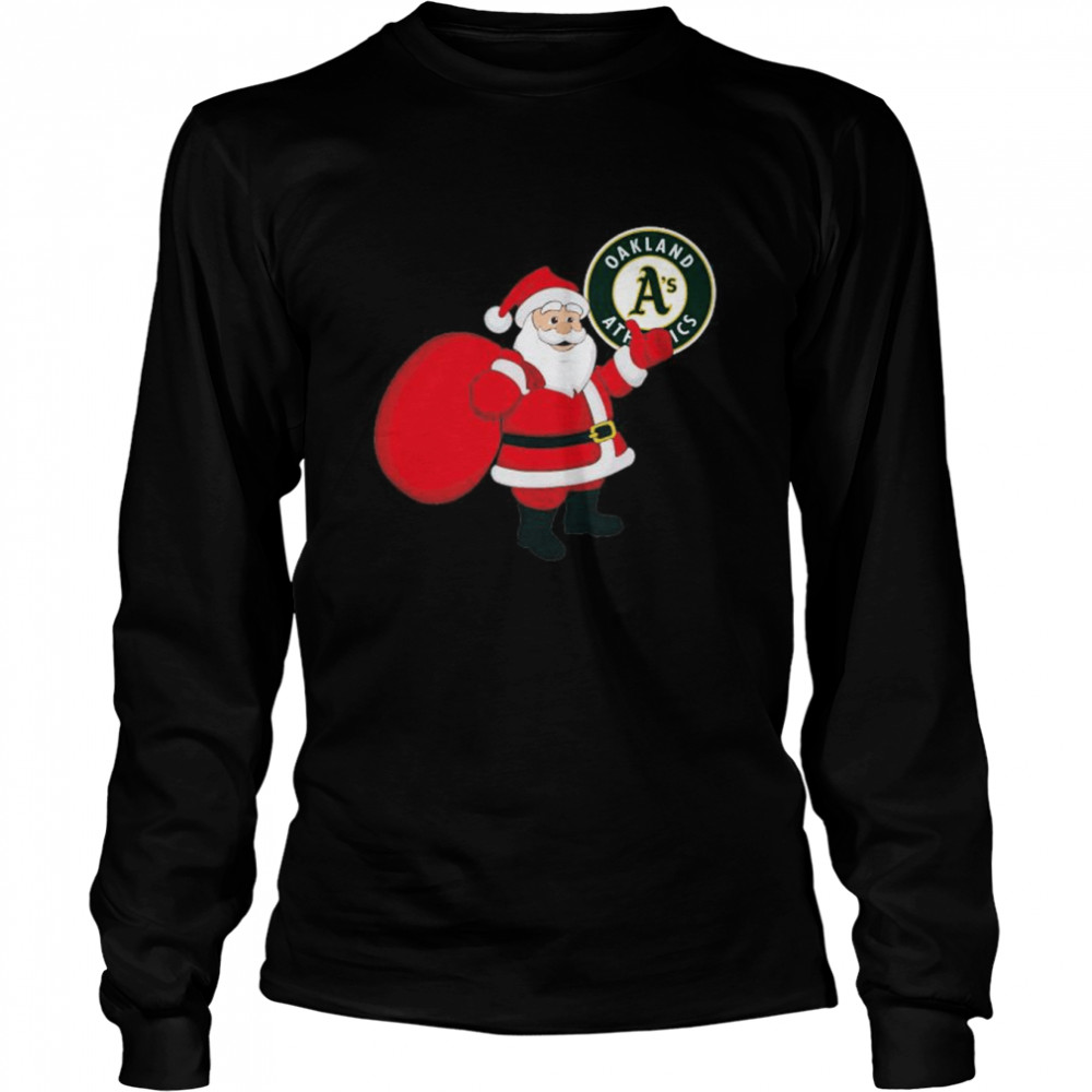 Santa Claus Oakland Athletics MLB Christmas 2022 shirt Long Sleeved T-shirt
