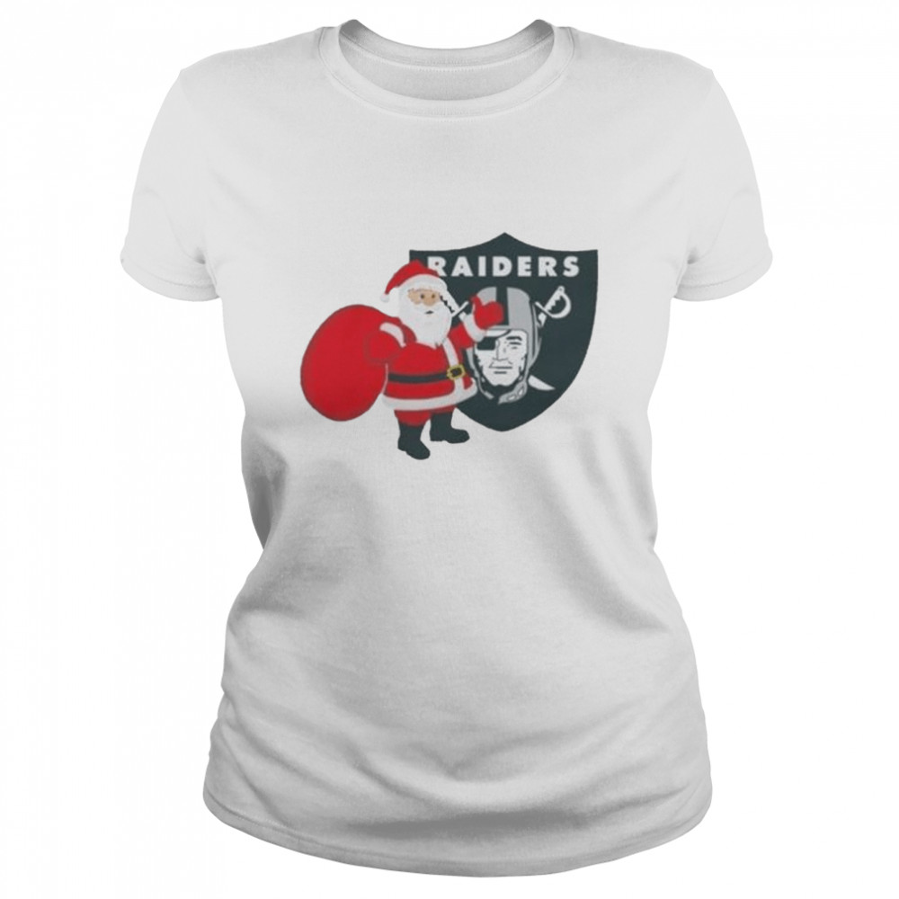 Santa Claus Oakland Raiders NFL Christmas 2022 shirt Classic Women's T-shirt