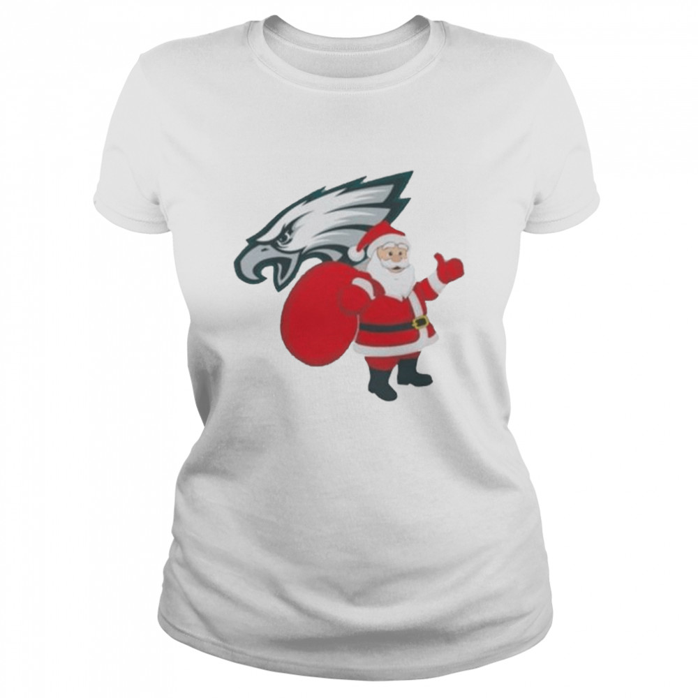 Santa Claus Philadelphia Eagles NFL Christmas 2022 shirt Classic Women's T-shirt