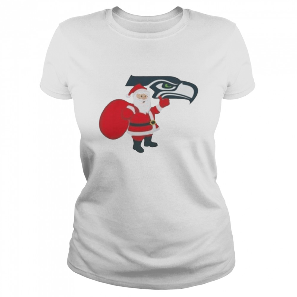 Santa Claus Seattle Seahawks NFL Christmas 2022 shirt Classic Women's T-shirt