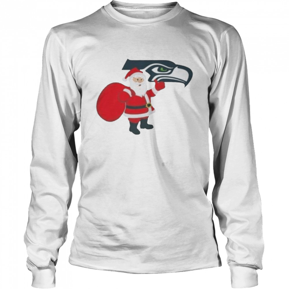 Santa Claus Seattle Seahawks NFL Christmas 2022 shirt Long Sleeved T-shirt