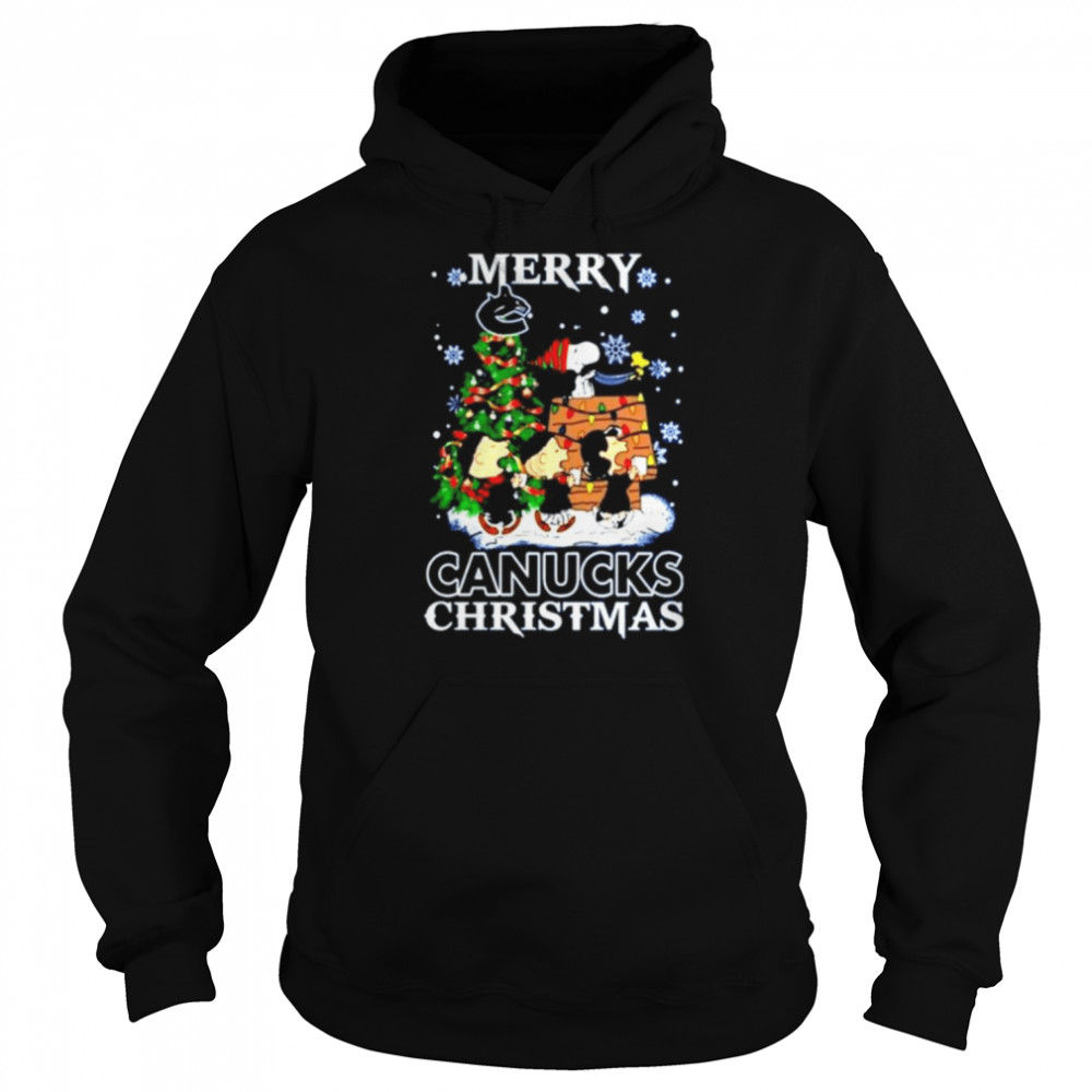 Snoopy And Friends Merry Vancouver Canucks Christmas  Unisex Hoodie
