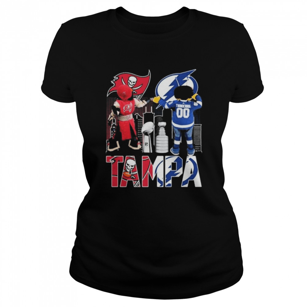Tampa Bay Buccaneers Captain Fear And Tampa Bay Lightning Thunderbug  Classic Women's T-shirt