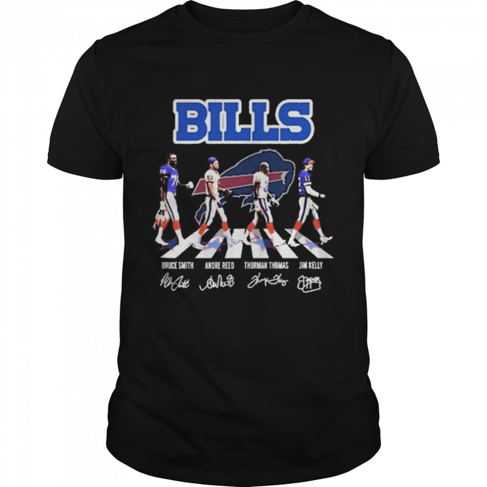 The Bills Bruce Smith Andre Reed Thurman Thomas Jim Kelly Abbey Road Signatures Shirt