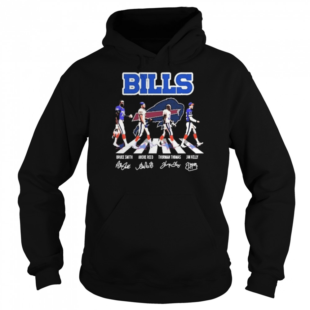 The Bills Bruce Smith Andre Reed Thurman Thomas Jim Kelly Abbey Road Signatures  Unisex Hoodie