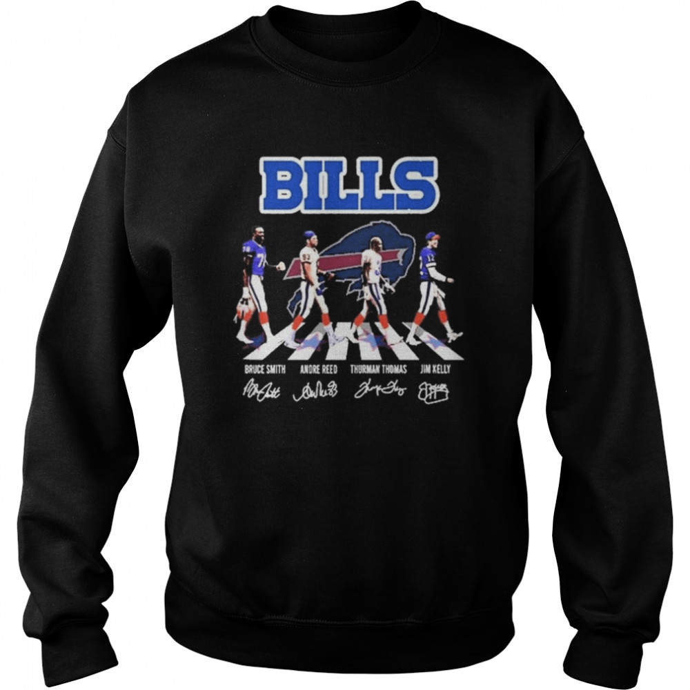 The Bills Bruce Smith Andre Reed Thurman Thomas Jim Kelly Abbey Road Signatures  Unisex Sweatshirt