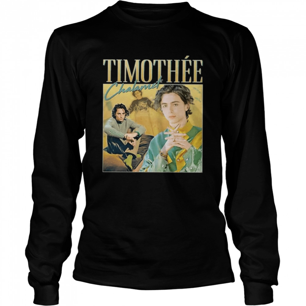 Timothee Chalamet Homage Timothy Wonka Actor Vintage shirt Long Sleeved T-shirt