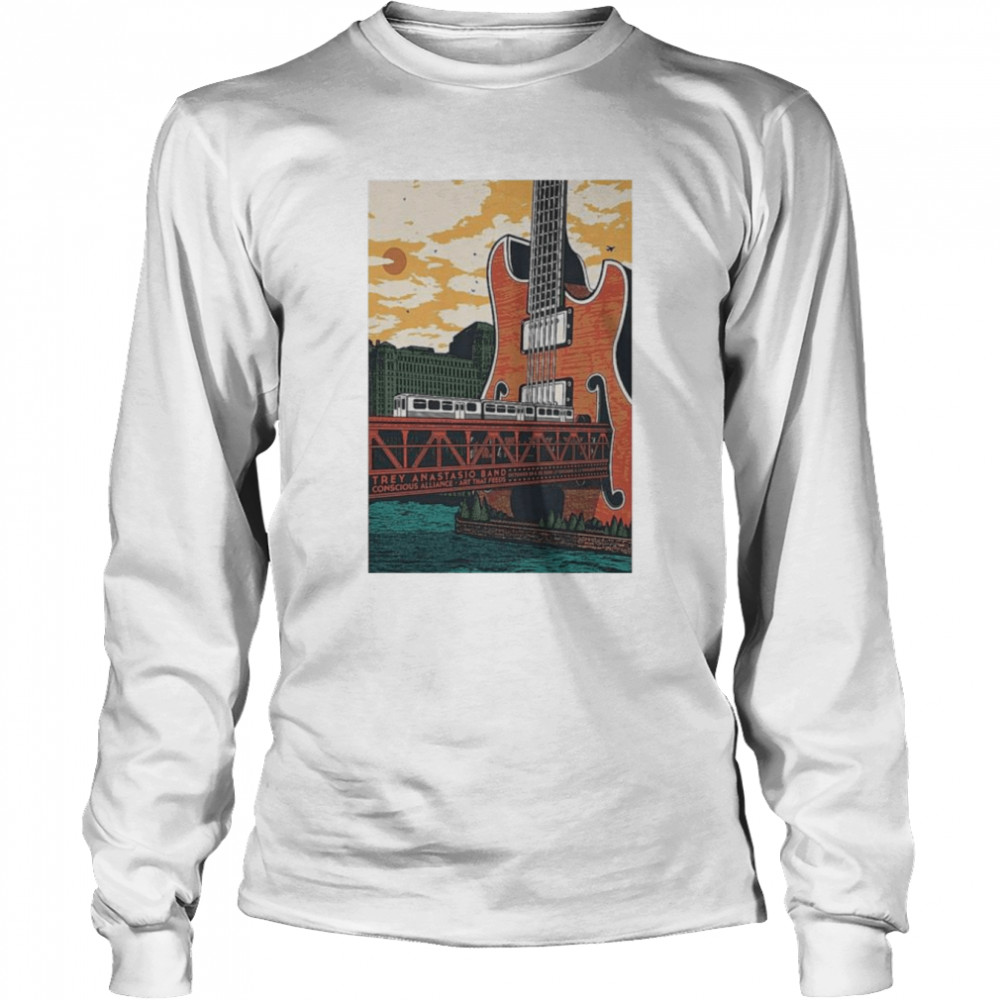 Trey Anastasio At The Chicago Theatre In Chicago, Il Oct 28 29, 2022 Poster  Long Sleeved T-shirt