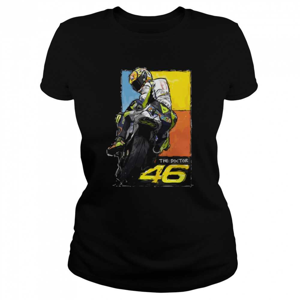 Valentino Rossi Retirement Hand Signature The Doctor 46 Original shirt Classic Women's T-shirt