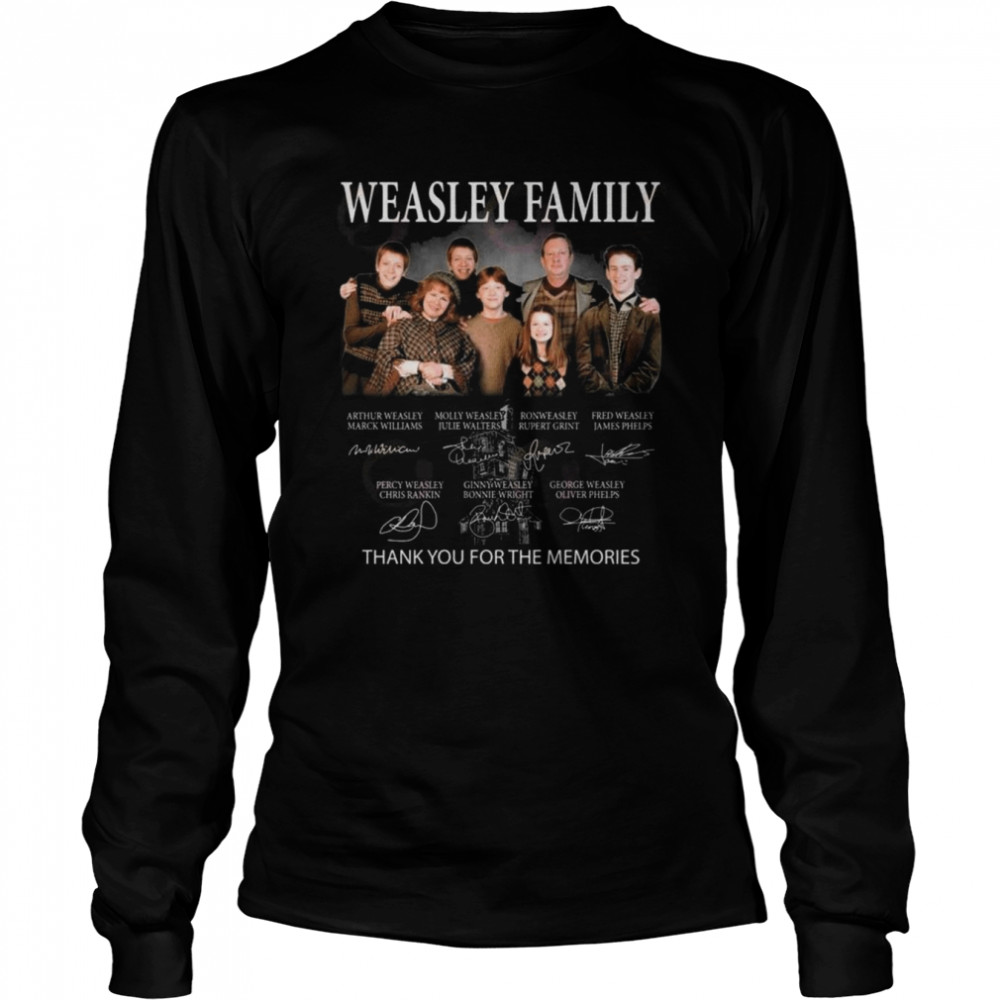 Weasley Family Thank You For The Memories Signatures  Long Sleeved T-shirt