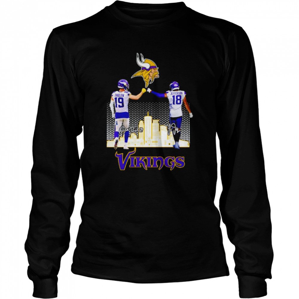 Adam Thielen and Justin Jefferson Minnesota Vikings signatures shirt Long Sleeved T-shirt