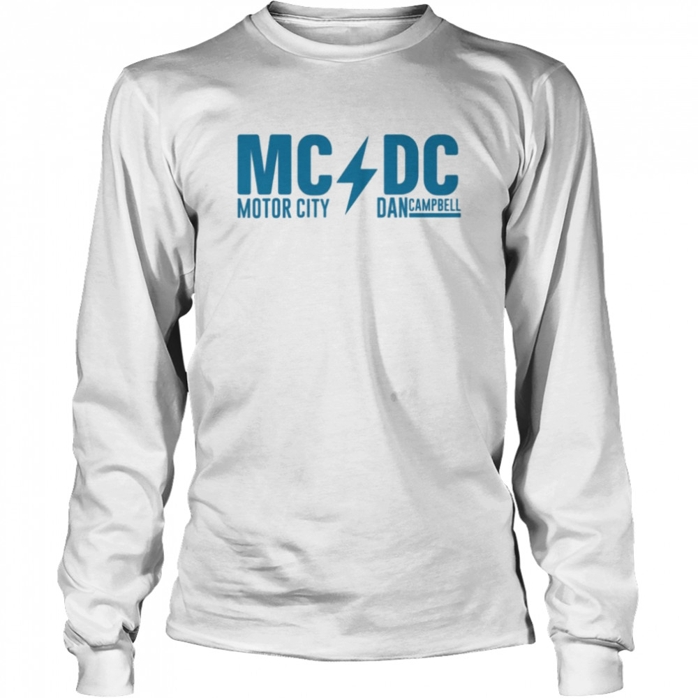 : MCDC, Motor City Dan Campbell funny Football Sports BLUE T-Shirt  : Clothing, Shoes & Jewelry