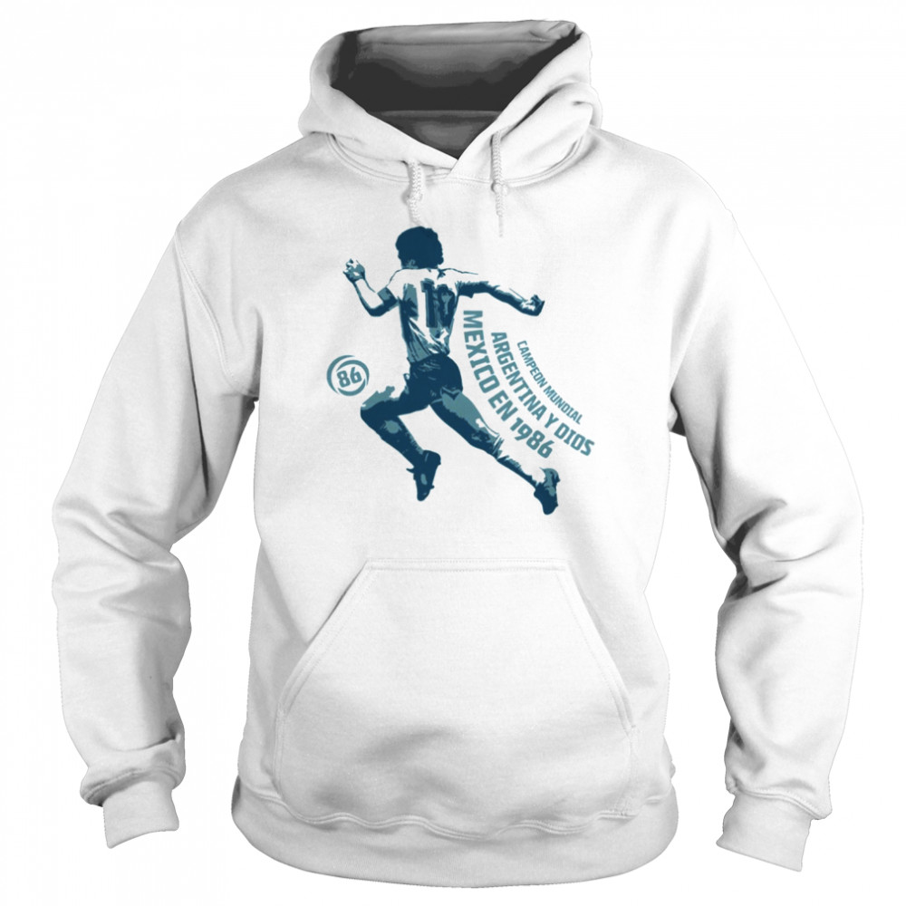 Subliminator Maradona Tribute - Retro Argentina Soccer Jersey N. 10 | Unisex Hoodie XS