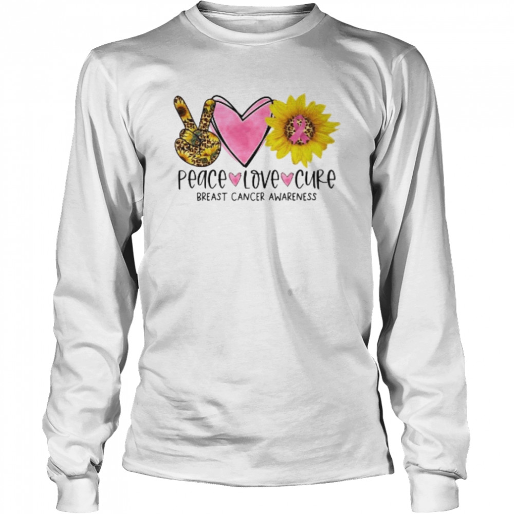 Breast Cancer Sunflower  Long Sleeved T-shirt