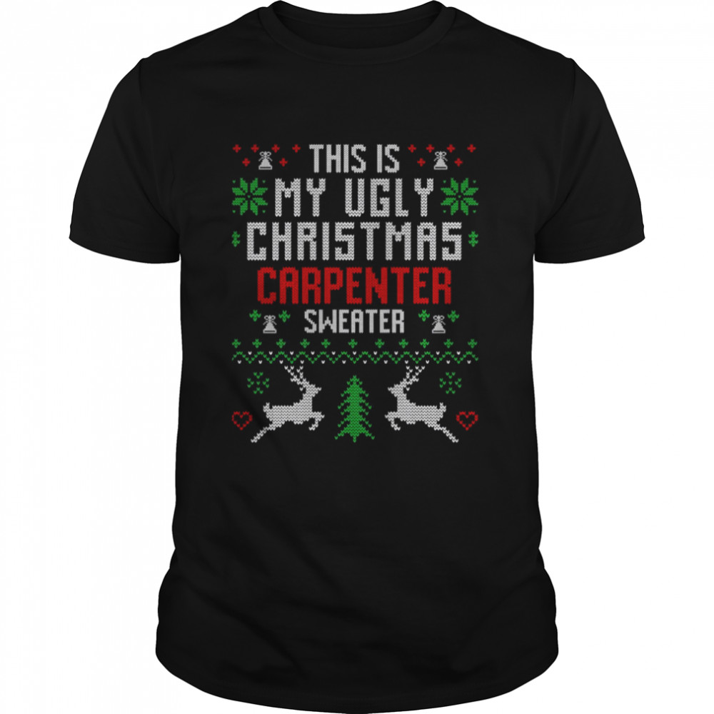 Carpenter Ugly Christmas Sweater Pattern shirt
