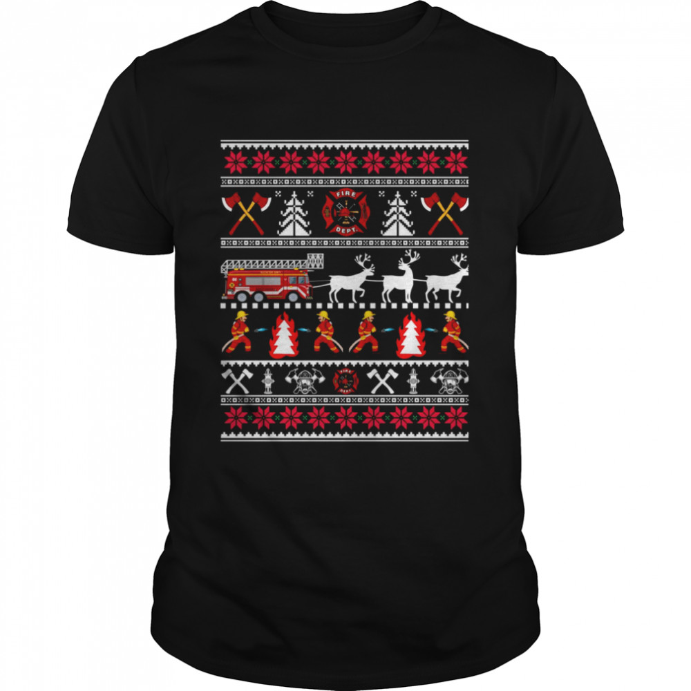 Day In Life Of Firefighter Ugly Christmas Sweater Fireman Fire Department Christmas shirt