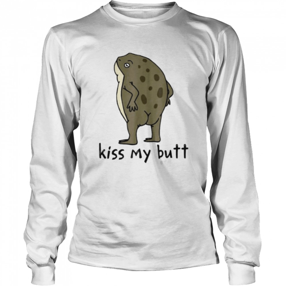 kiss my butt green frog shirt Long Sleeved T-shirt