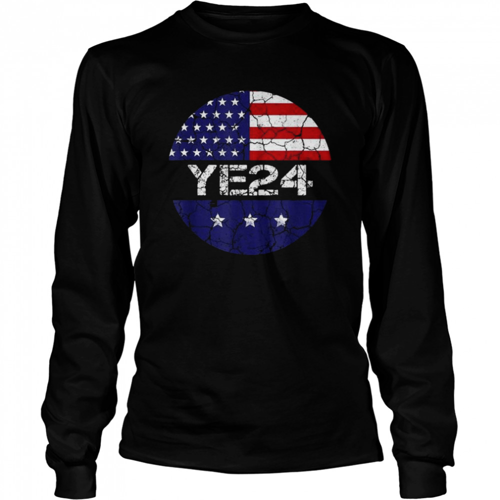 Ye 2024 Us Flag Vintage  Long Sleeved T-shirt
