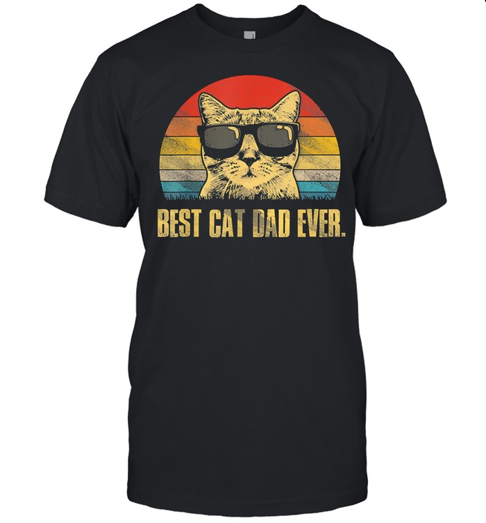 Best Cat Dad ever vintage tshirt Classic Men's T-shirt
