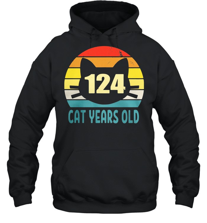 124 Cat Years Old Vintage shirt Unisex Hoodie