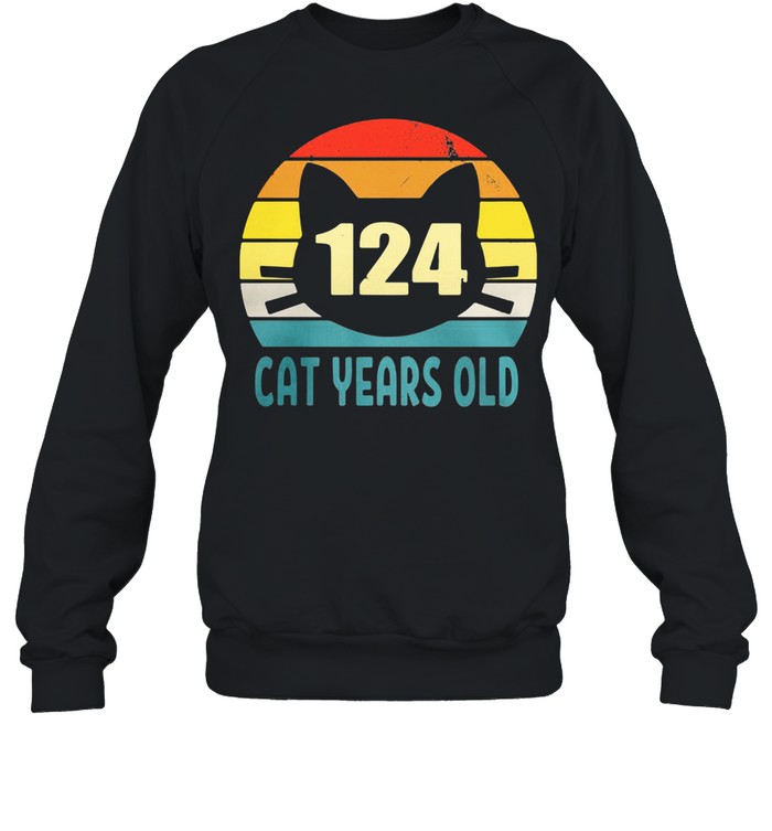 124 Cat Years Old Vintage shirt Unisex Sweatshirt