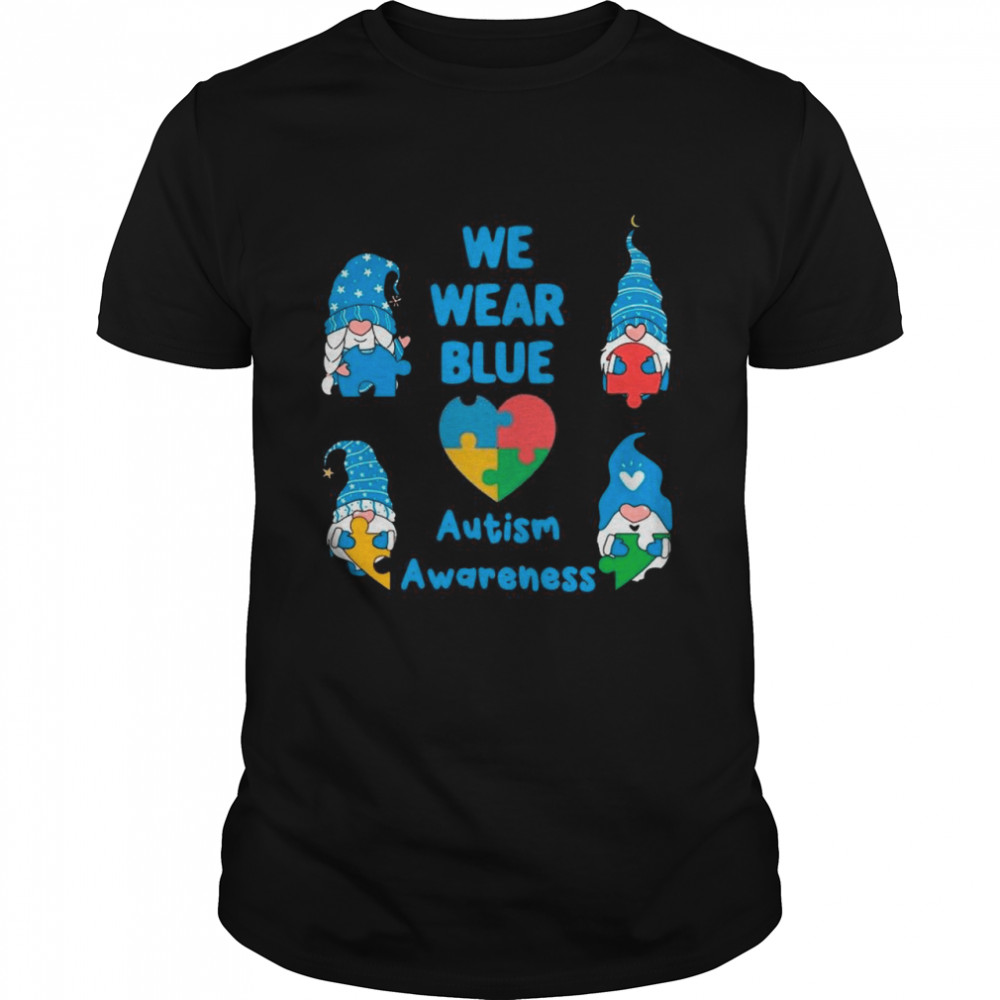 Gnomes We Wear Blue Love Autism Awareness 2021 shirt Classic Men's T-shirt