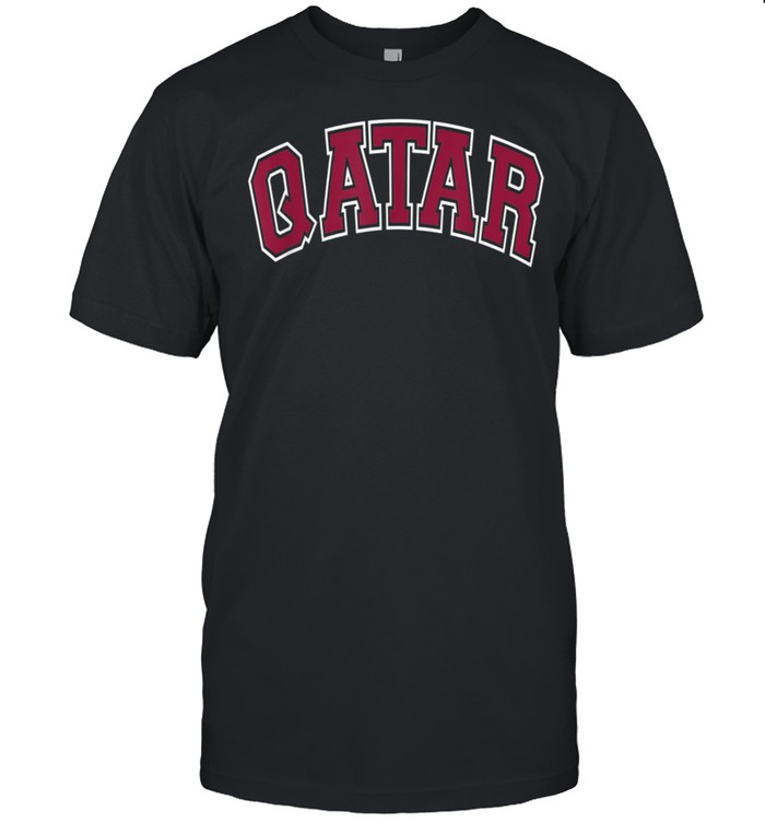Qatar Varsity Style Maroon Text shirt